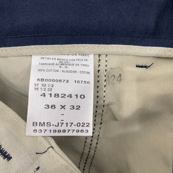 LEE Performance Khakis Men 36x32 Navy Flat Front Wrinkle Free  NEW/DEFECT - Picture 6 of 13